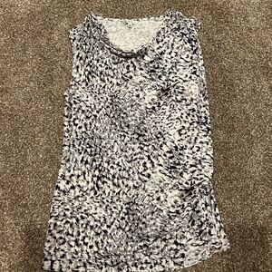 CAbi Black and Gray Sleeveless Blouse